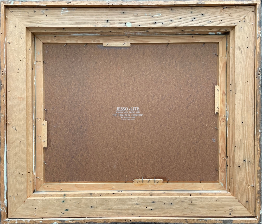 Verso of Rags and Old Iron painting by Aaron Bohrod without cardboard cover.