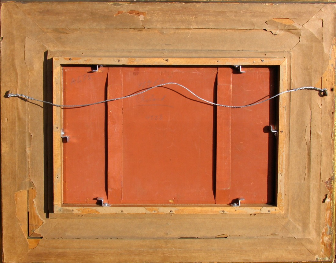 Verso image of Vienna Flower Market painting by Emil Barbarini.