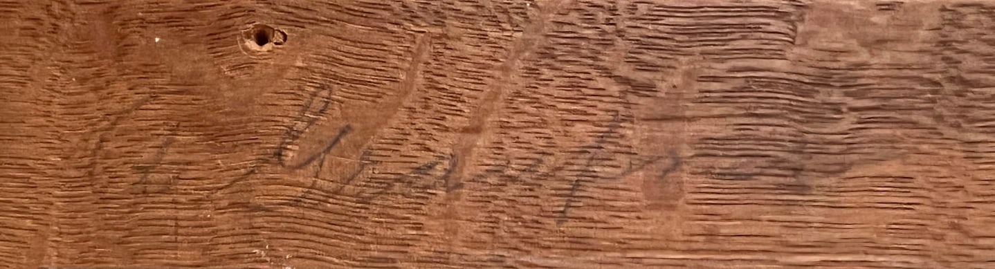 Image of signature on the verso of untitled abstract artwork by Annemarie Graupner.