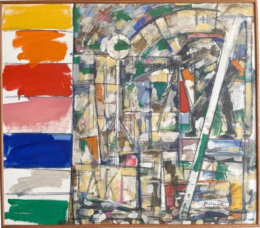 Image of wooden stick frame on "Photography" painting by Robert Freimark.
