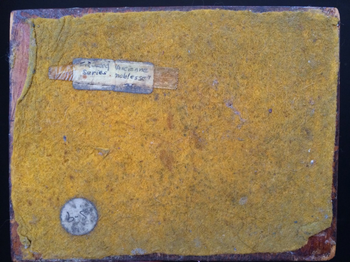 Image of bottom of base on wood carved statue by Irving Lehman entitled "Ancienne Noblesse".