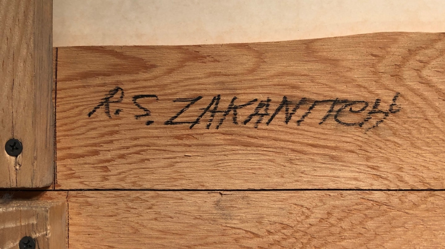 Signature on &quot;Tiger Falls&quot; by Robert Zakanitch.