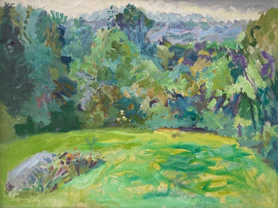 Image of oil painting "Summer, Quaker Hill" by Nell Blaine.