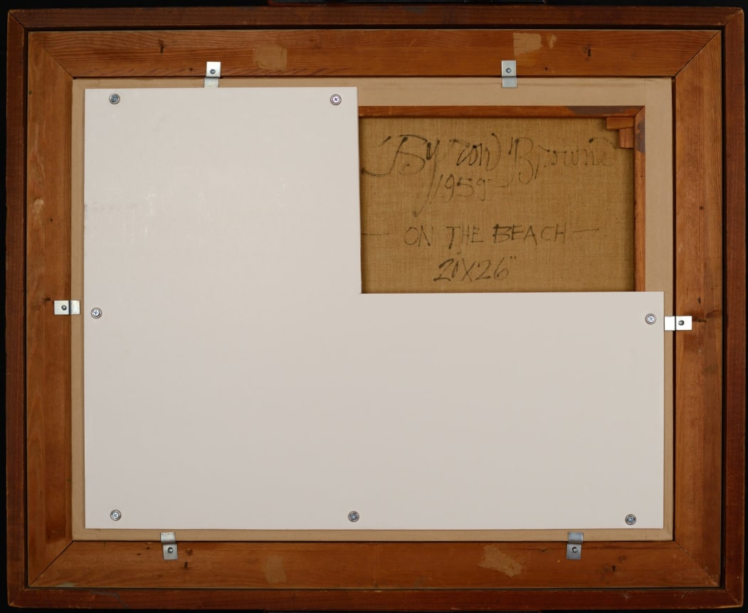 Verso image of &quot;On the Beach&quot; painting by Byron Browne.