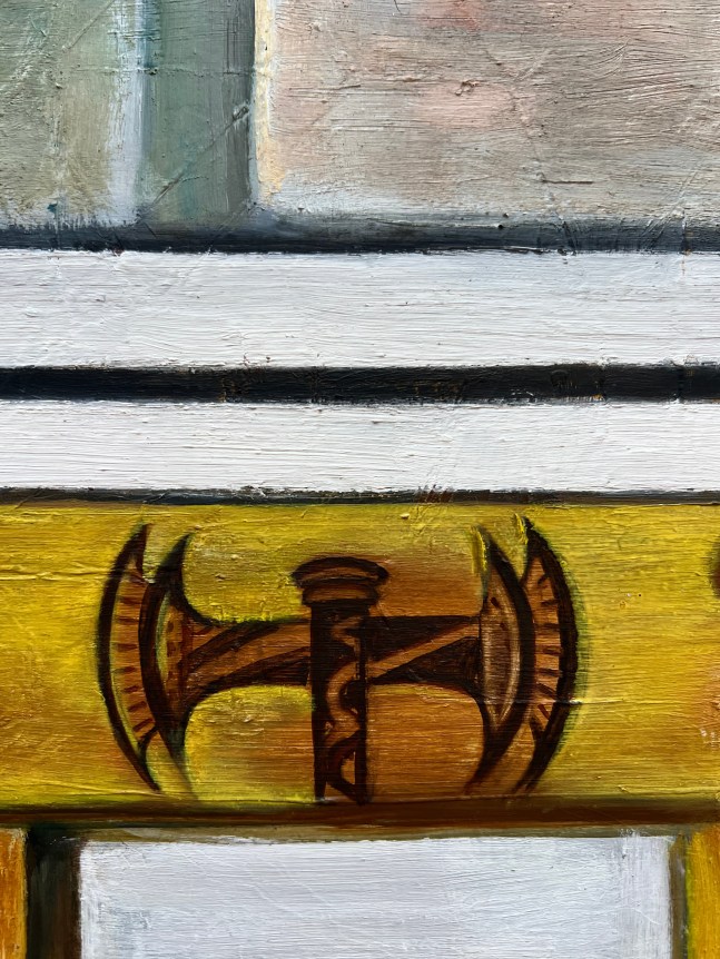 Closeup image of detail from Reflections on Crete painting by Beatrice Wose Smith.