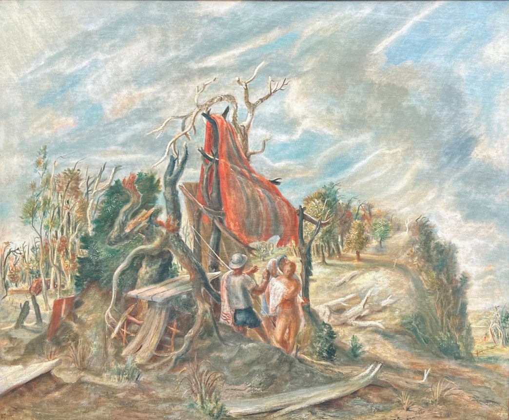 Image showing of William C. Palmer's painting &quot;Fish Story&quot;.
