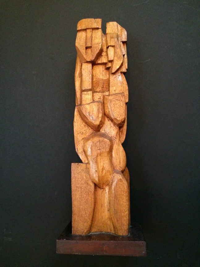 Image of wood carved statue by Irving Lehman entitled "Ancienne Noblesse".