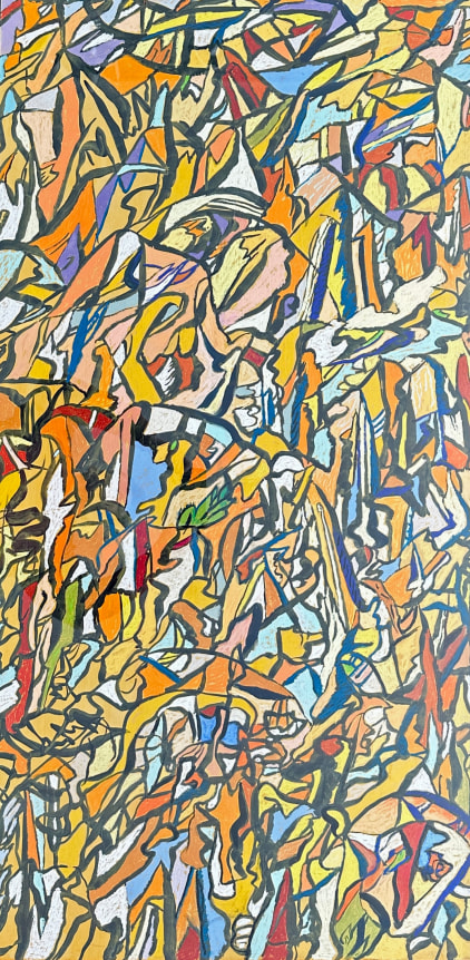 Image of 1970 untitled pastel and acrylic abstraction by Fred Martin.