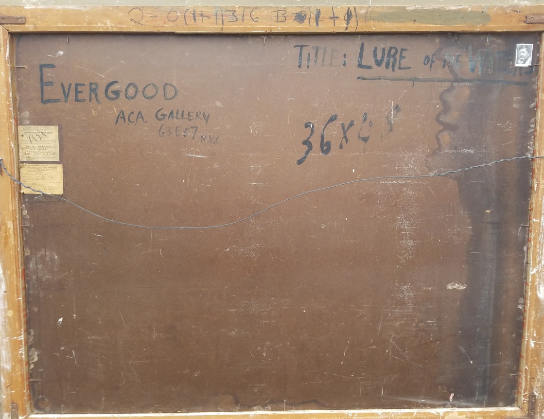 Image of overall verso of &quot;Lure of the Waters&quot; painting by Philip Evergood.