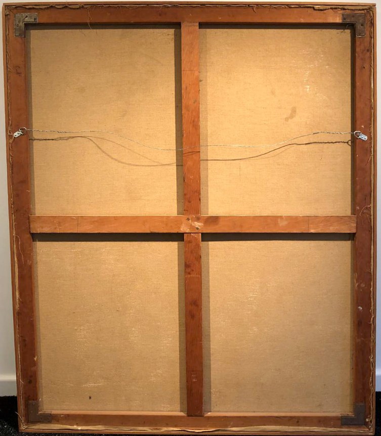 Verso image of Bells of untitled San Miguel de Allende painting by Hans Burkhardt.