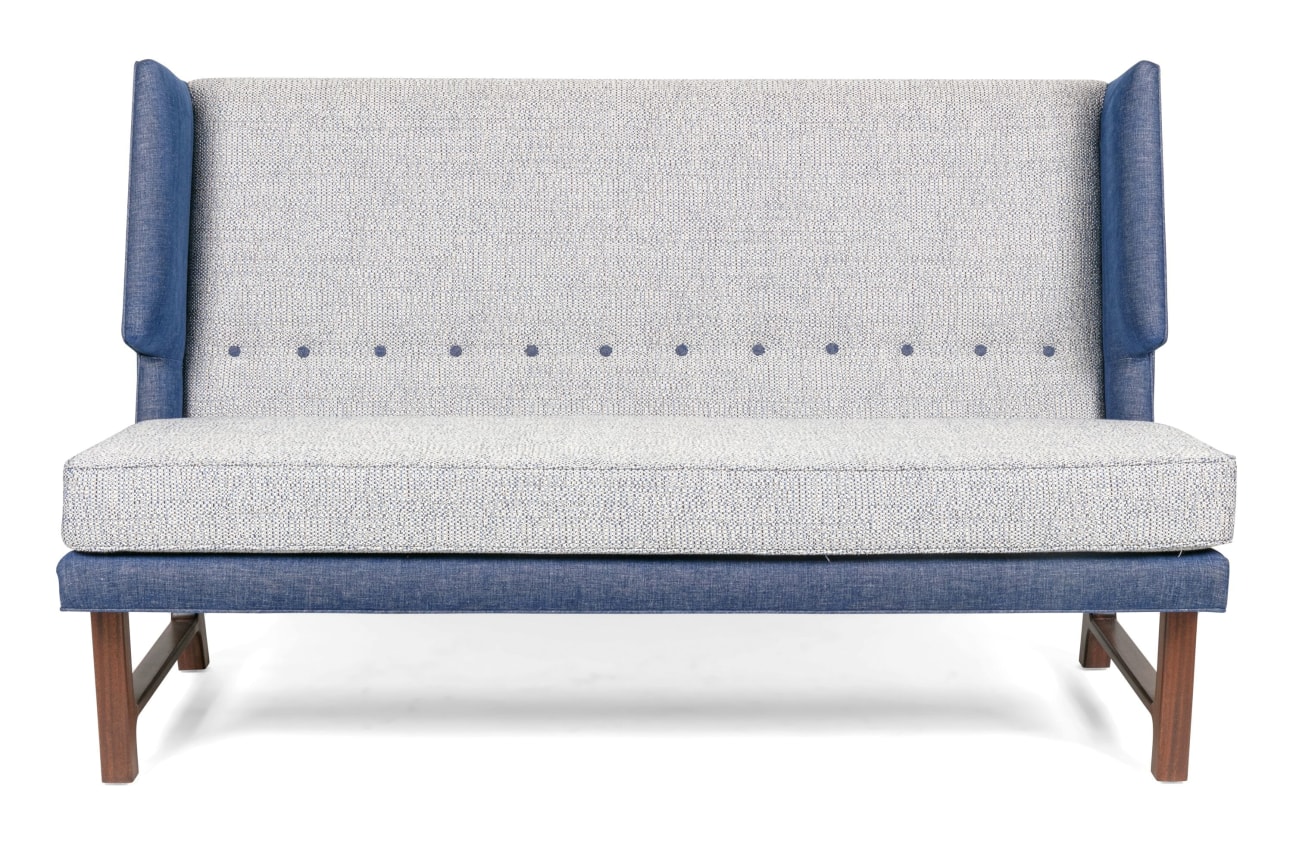 Wing Settee in the Manner of Dunbar by Lost City Arts, Front