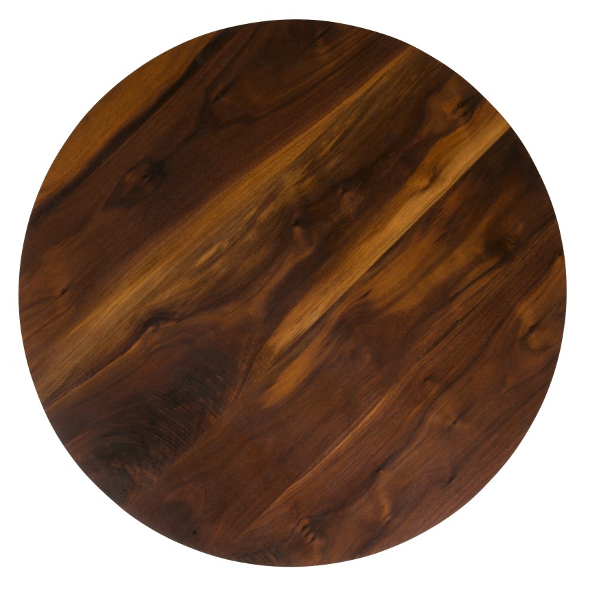 Walnut and Oak Round Coffee Table by Oluf Lund, Birds Eye View