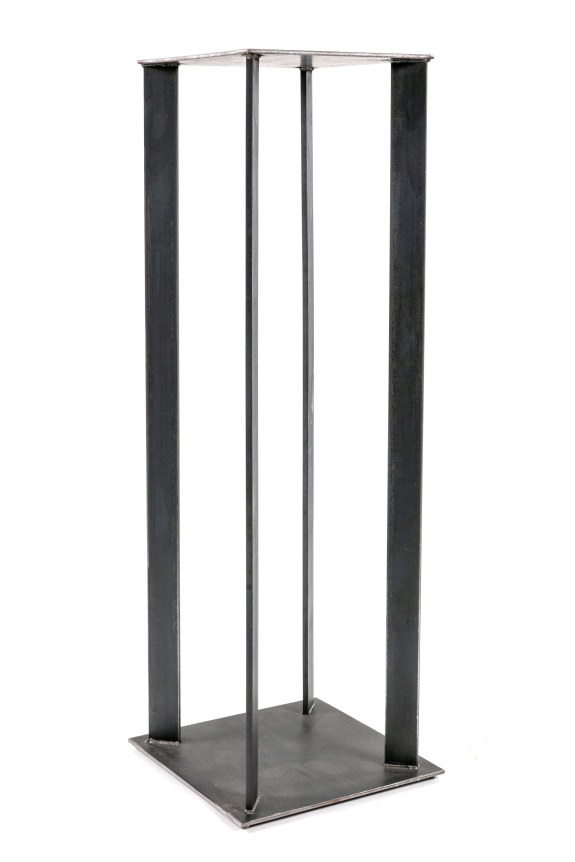 Artist Made Industrial Steel Pedestal Stand by Robert Koch, Cropped Bottom