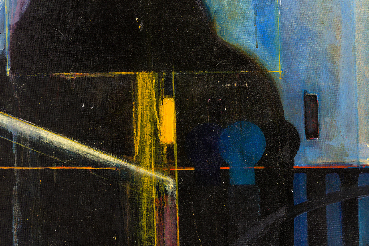 Nick de Angelis "Untitled" Oil on Board Painting, Close Up 2