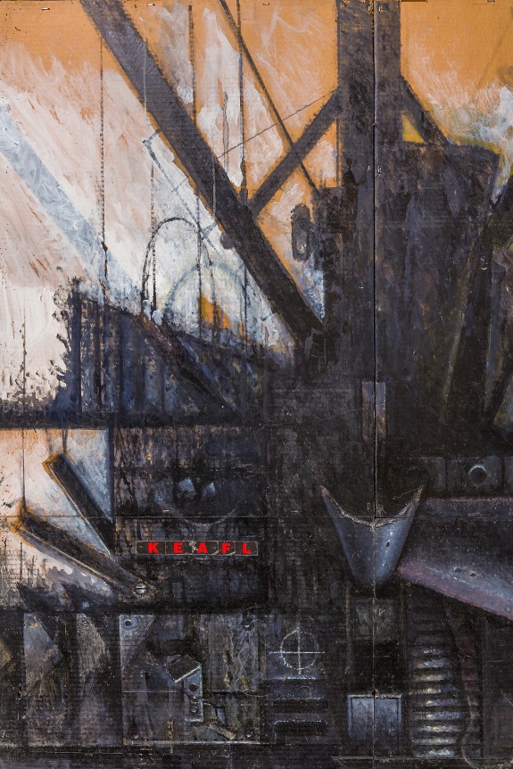 Nick de Angelis &quot;Untitled&quot; Oil on Board Painting, Close Up 4