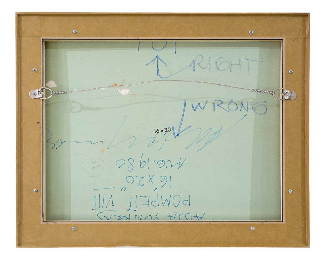 Adja Yunkers Collage "Pompeii Vlll", Back of Canvas