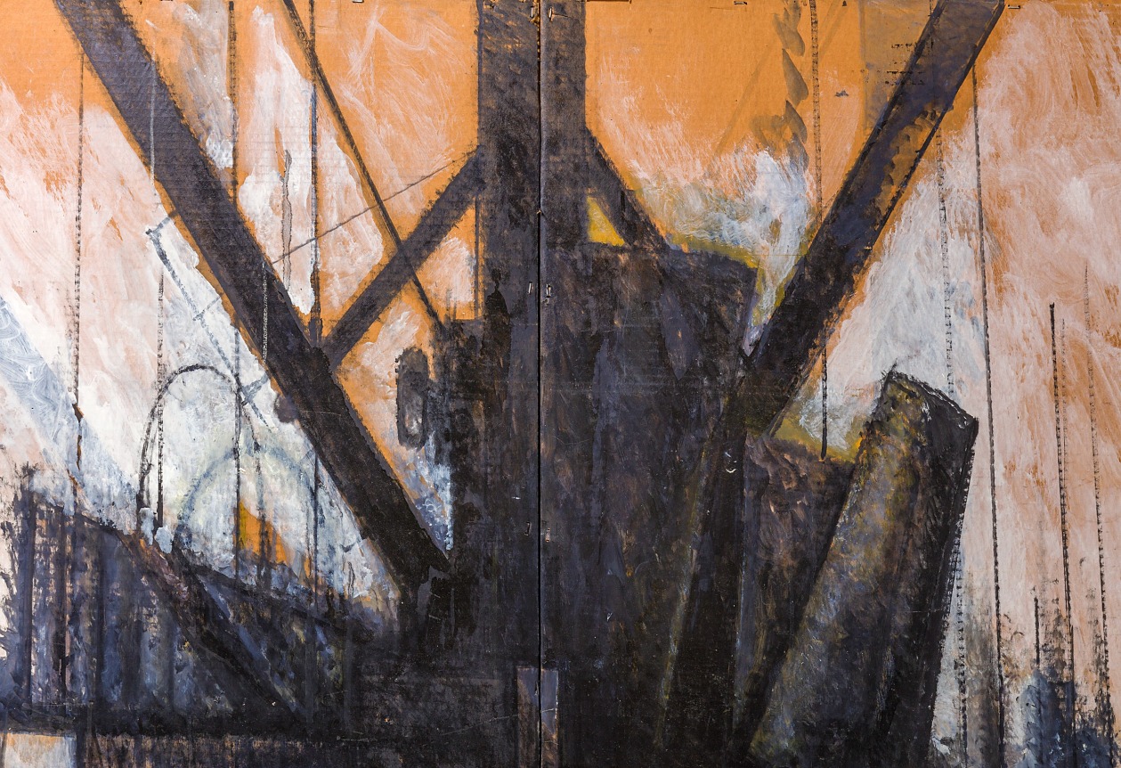 Nick de Angelis &quot;Untitled&quot; Oil on Board Painting, Close Up 3