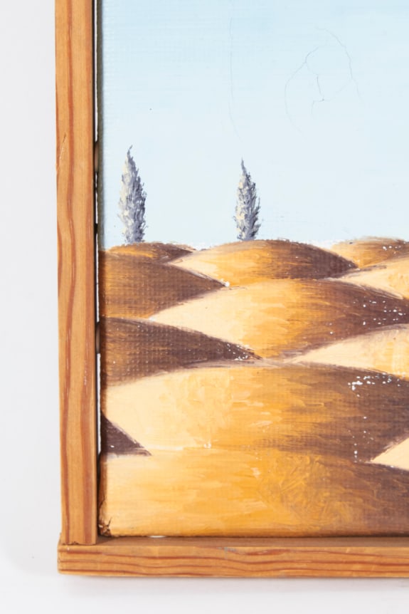 Surrealist Painting &quot;Party on Rubber Beach&quot; by George Broe, Close up of Bottom Left