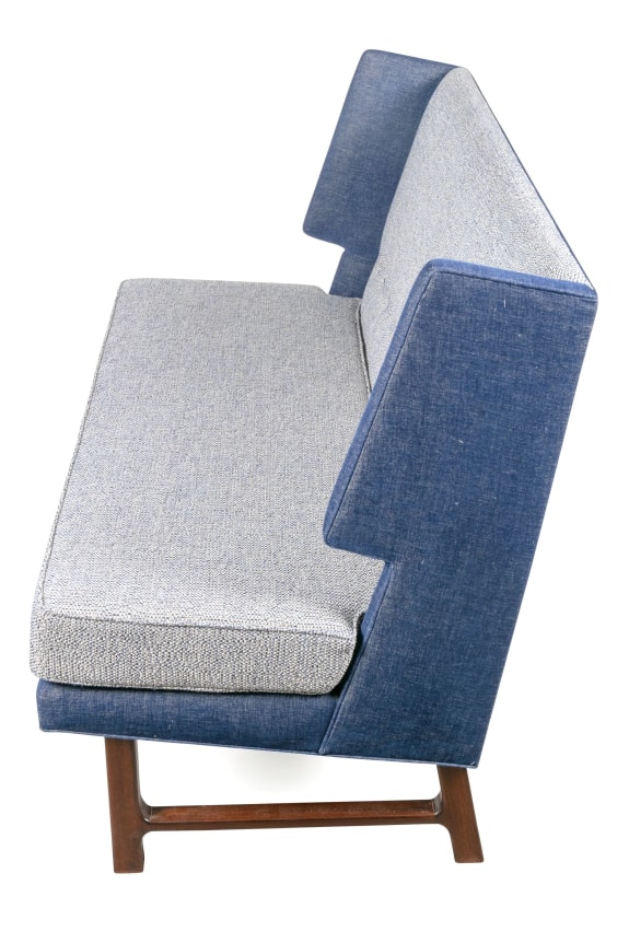 Wing Settee in the Manner of Dunbar by Lost City Arts, Side View