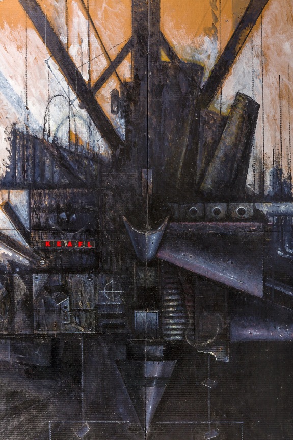 Nick de Angelis &quot;Untitled&quot; Oil on Board Painting, Close Up