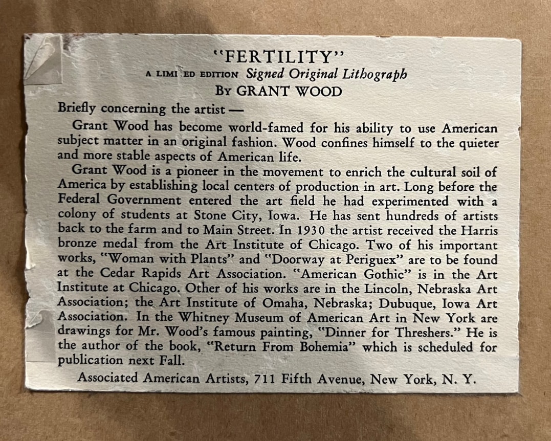 Grant Wood, Fertility, 1939