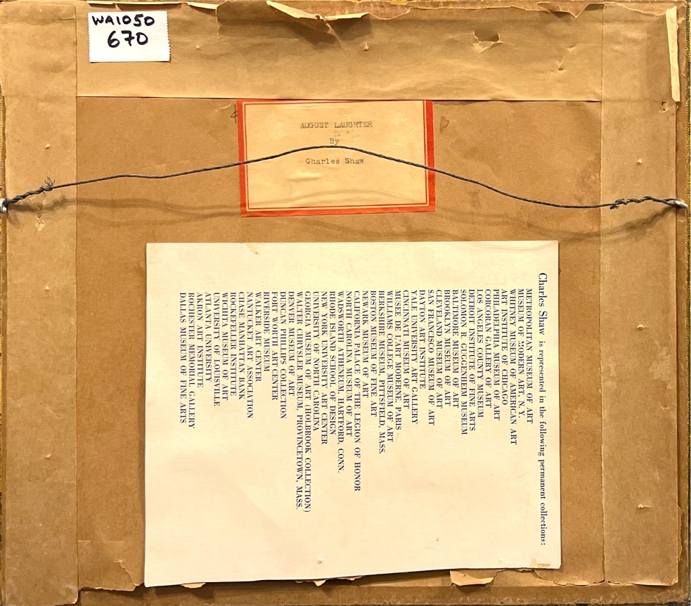 Charles Green Shaw, August Laughter, circa 1964