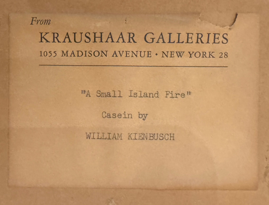 William Kienbusch, A Small Island Fire, 1962