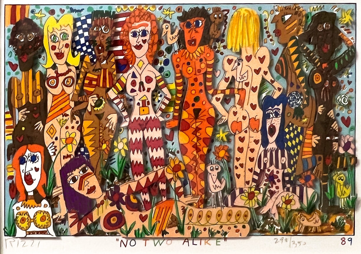James Rizzi American (1950-2011) No Two Alike, 1989
