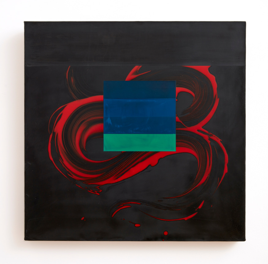 David Reed #244, 1987 oil and alkyd resin on canvas 24 1/8 x 24 1/4 inches (61 x 61.5 cm) (DRE87-01)