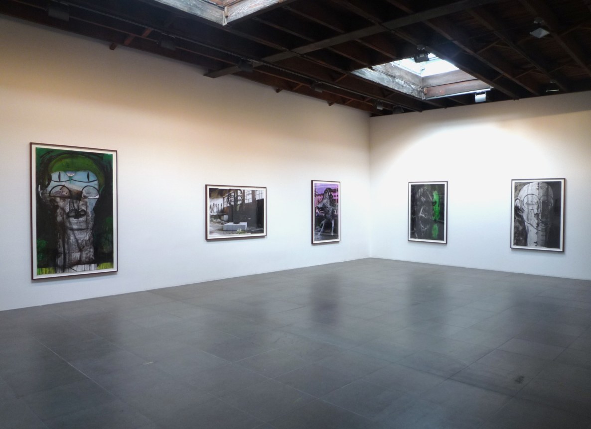 Installation view of Huma Bhabha, Drawings, 2010 at Peter Blum Chelsea.