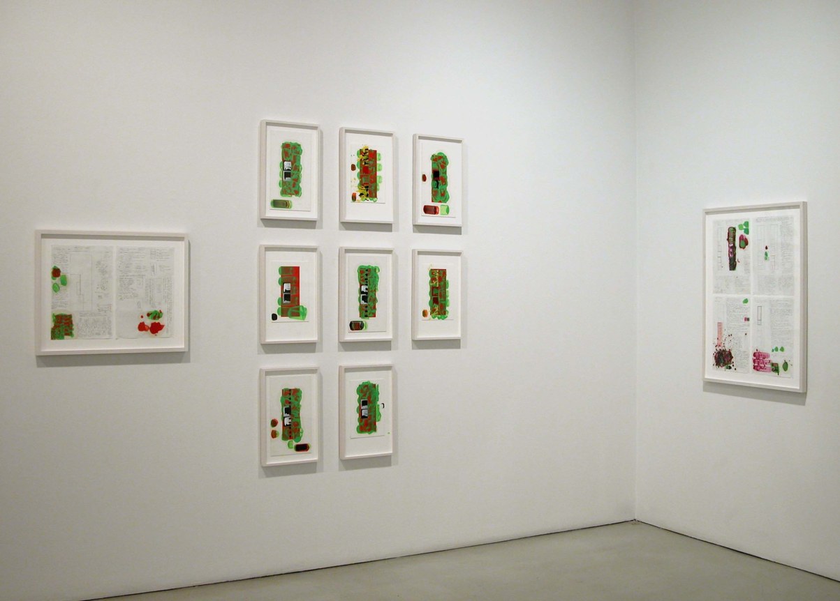 Installation view of David Reed, Works on Paper, 2010 at Peter Blum SoHo.