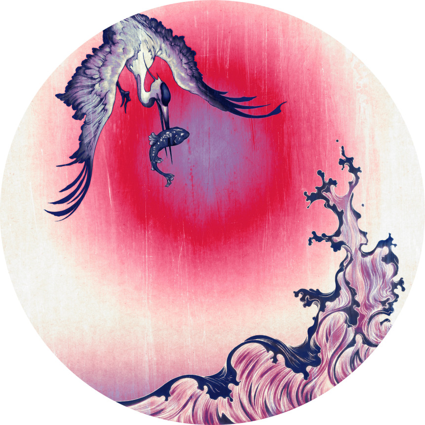 James Jean &quot;Wave (Crane)&quot;, 2012 Archival inkjet print mounted on aluminum Diameter: 44 inches