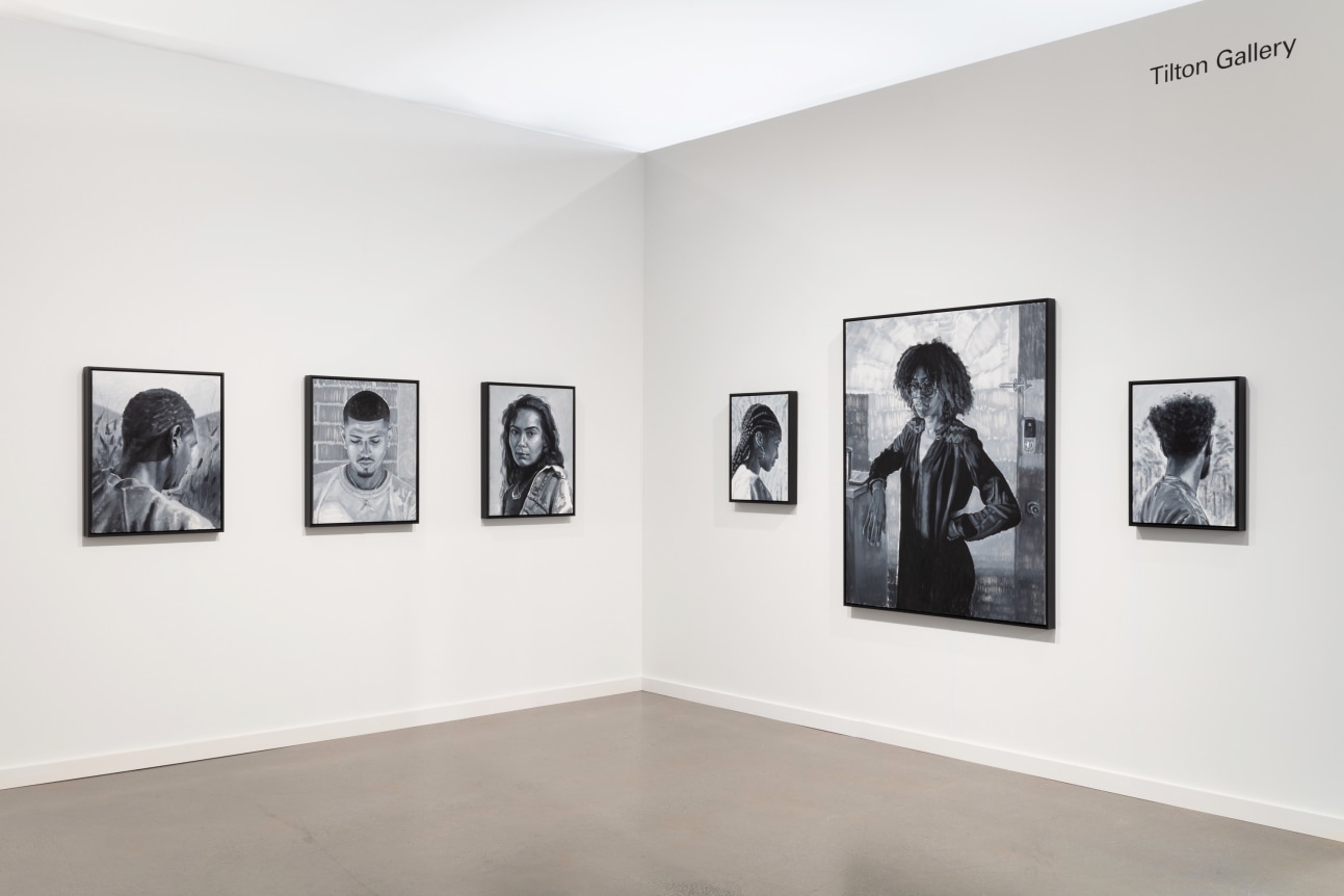 This is an image of Kohshin Finley paintings at the Independent Art Fair in New York in 2022.