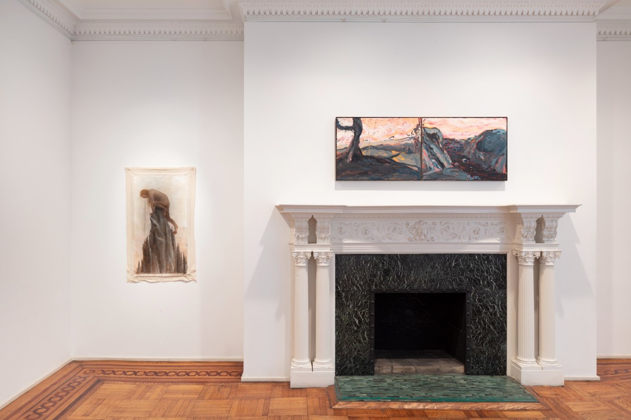 This is an installation view of the group exhibition co-curated by Tomashi Jackson at Tilton Gallery titled: Surprise!.