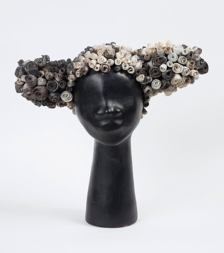 Simone Leigh &quot;Pearl&quot;, 2015 Terra cotta, wood &amp; salt fired porcelain, india ink and epoxy 17-1/2 x 16 x 8 inches