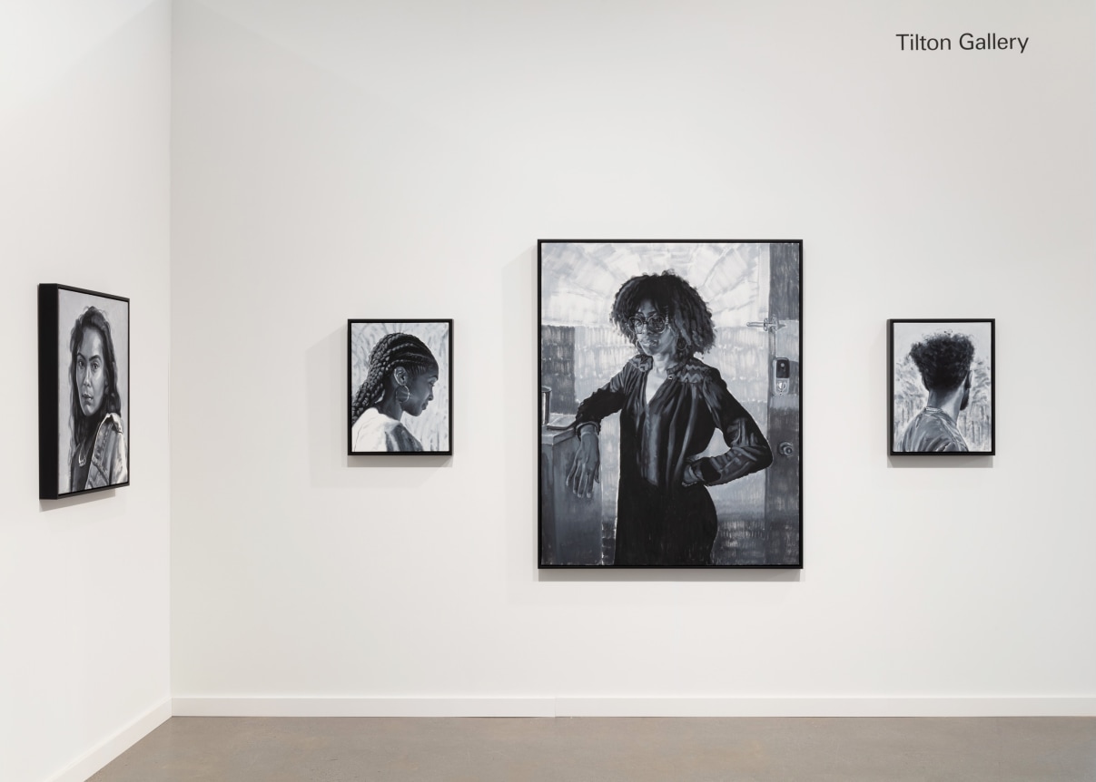 This is an image of Kohshin Finley paintings at the Independent Art Fair in New York in 2022.