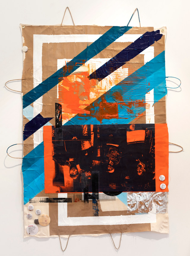 Tomashi Jackson Brooklyn (Turned Upside Down), 2019 Mixed media on paper and muslin 60 x 44 inches