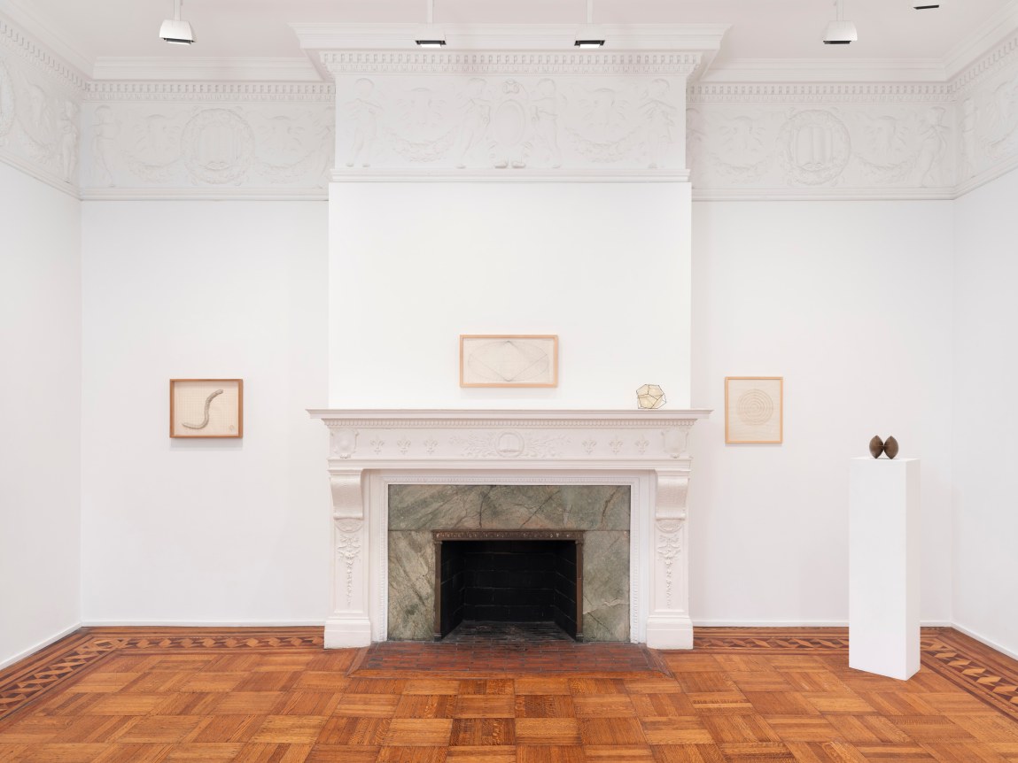 This is an image of an installation view of works by Ruth Vollmer at Tilton Gallery in 2025.