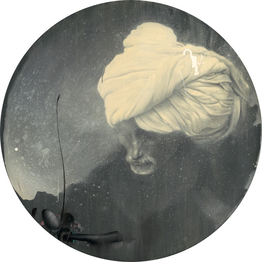 James Jean &quot;Sikh&quot;, 2012 Acrylic &amp; oil on canvas mounted on wood panel Diameter: 40 inches