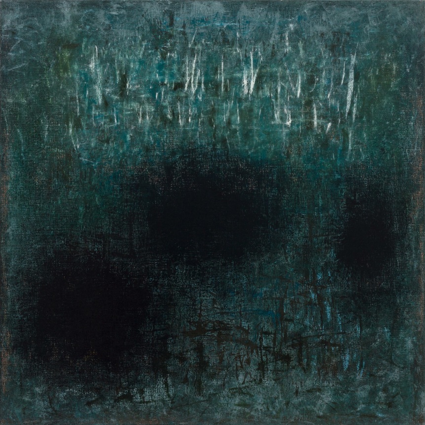 This is an image of a painting by Rebecca Purdum made in 2021 titled: Three Shapes (Ripton 152).