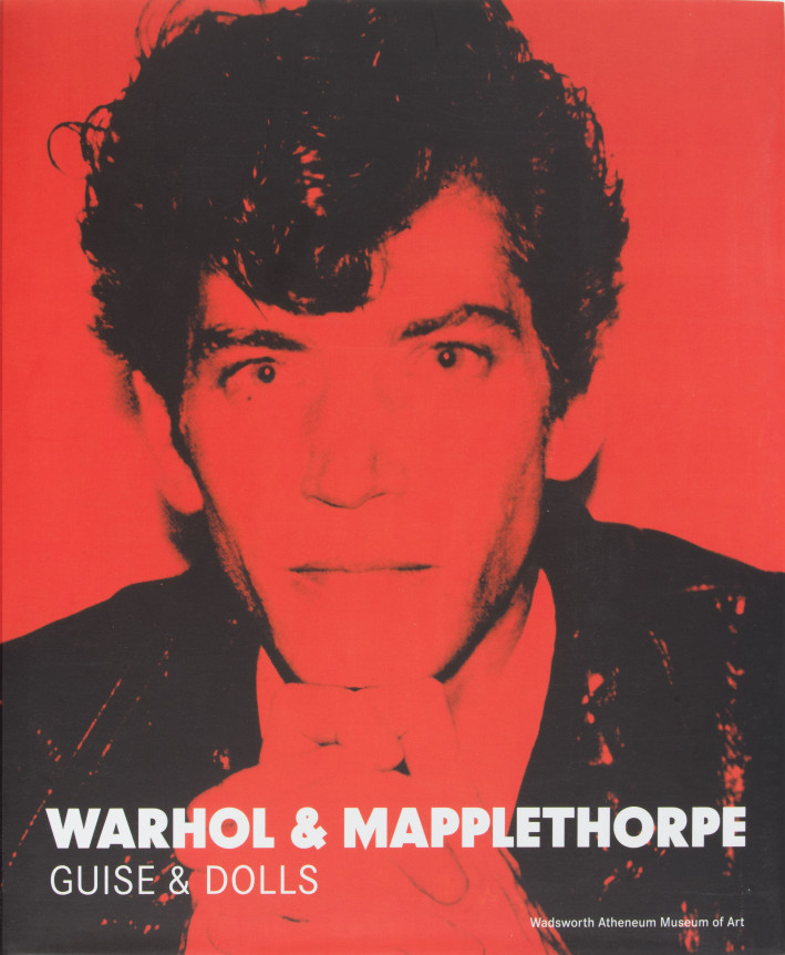Monochromatic red and black portrait of Mapplethorpe by Andy Warhol