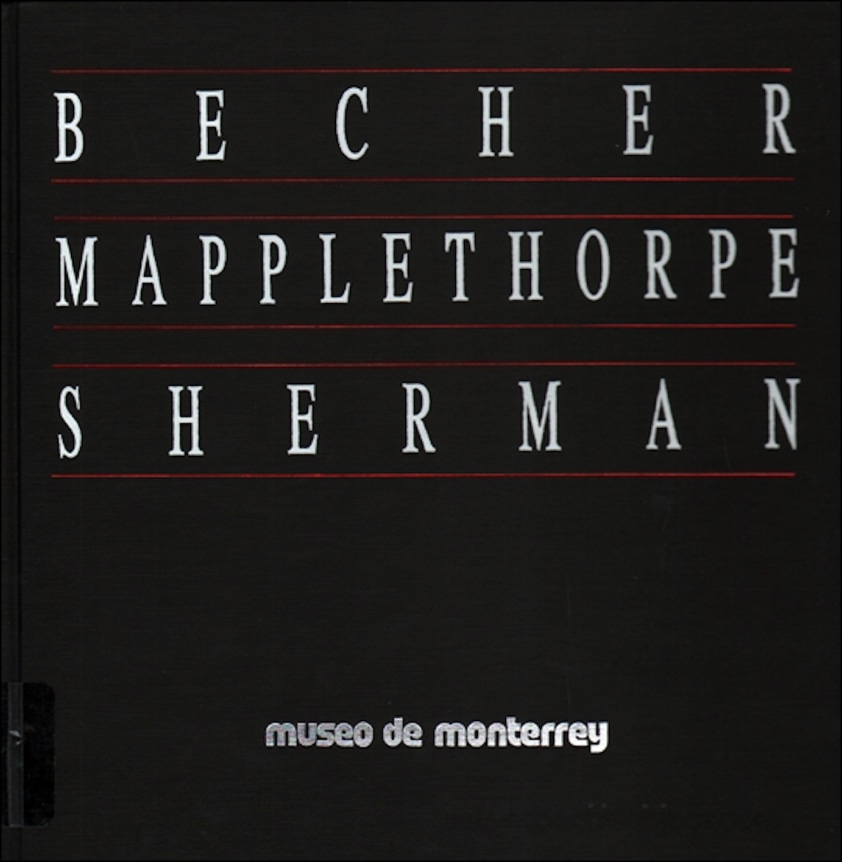 White text on black background saying &quot;Becher Mapplethorpe Sherman&quot;.