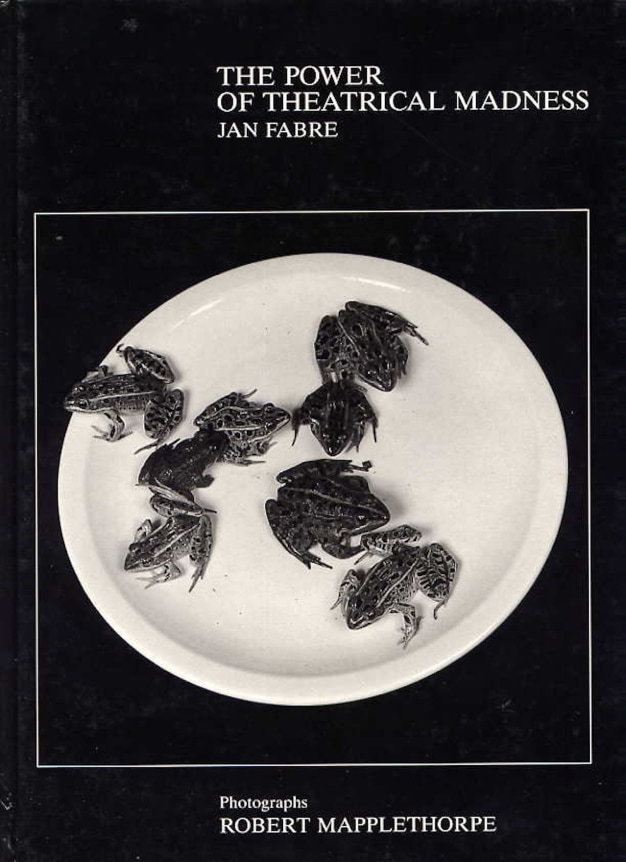 Plate with frogs White text at top and bottom of page.