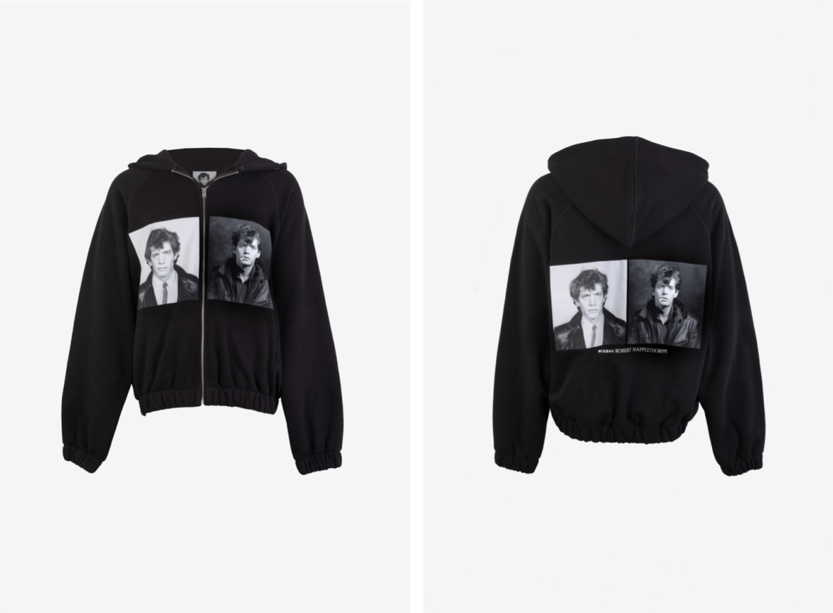 Robert Mapplethorpe Zipped Hoodie Black, Self Portrait, 1982