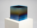 Larry Bell Untitled (Single Duo Nesting Box), 2021 Laminated glass coated with Inconel, SIO and Quartz 12 x 15 x 15 inches 30.5 x 38.1 x 38.1 cm