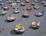 Tony Feher (Constellation), 2007 Accompanied by an artist's certificate. Aluminum cans, glass marbles, nickels and dimes 2 1/2 high x 88 inches in diameter 6.4 high x 223.5 cm in diameter