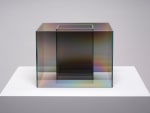 Larry Bell UNTITLED COATED SS (Mist), 2020 Laminated glass coated with inconel and silicon monoxide Overall dimensions: 12 x 16 x 16 inches 30.48 x 40.64 x 40.64 cm