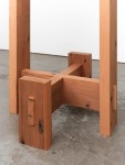 Jesse Schlesinger Untitled, 2023 Redwood (salvaged), cord, poplar, conversion varnish, chrome-plated steel, and glazed ceramic 78 x 30 x 30 inches 198.1 x 76.2 x 76.2 cm