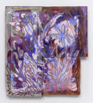 Saif Azzuz sometimes all you can do is believe, 2022 Acrylic, shellac, house paint cabinet door and plywood 26 1/2 x 24 x 2 1/2 inches 67.3 x 61 x 6.3 cm