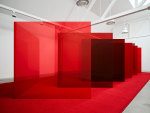 Larry Bell Pacific Red II, 2017 12 panels laminated glass Overall dimensions variable with installation